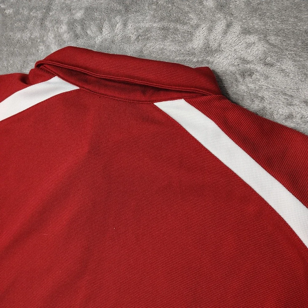 VTG Nike Team Oklahoma Sooners Polo Shirt Mens XL Red NikeFIT DRY Short Sleeve